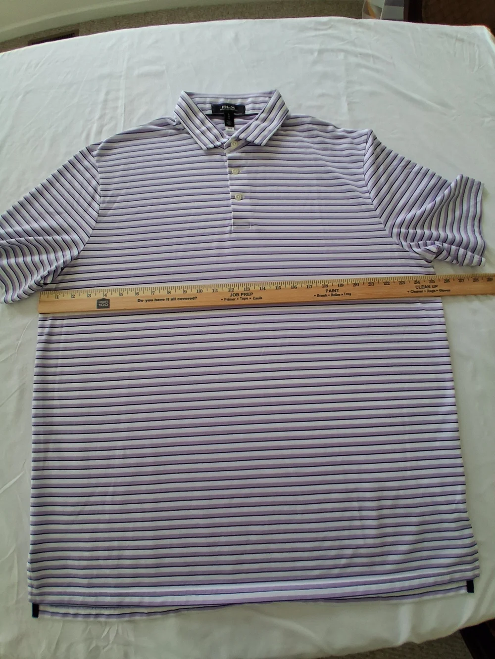 RLX Ralph Lauren Lightweight Airflow Center Purple White Striped Polo Shirt XL